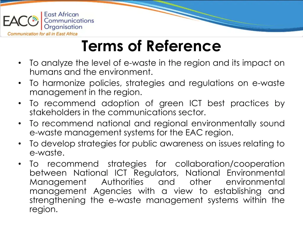 terms of reference to analyze the level