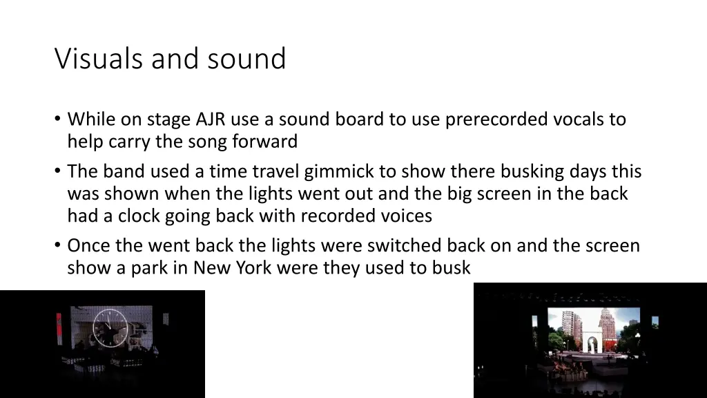 visuals and sound