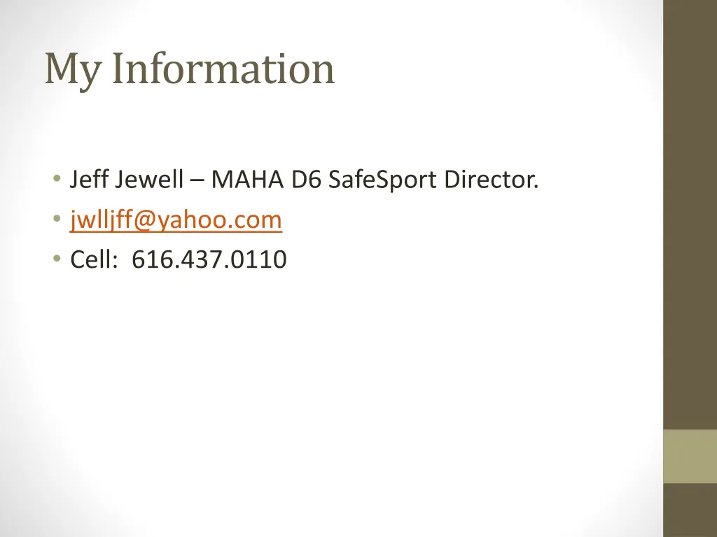 my information