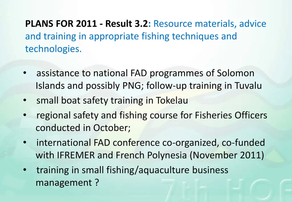 plans for 2011 result 3 2 resource materials