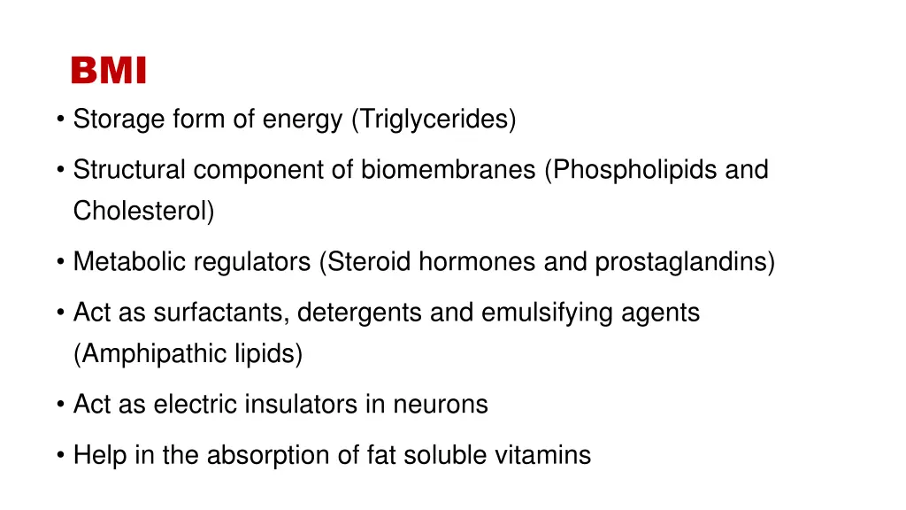 bmi storage form of energy triglycerides
