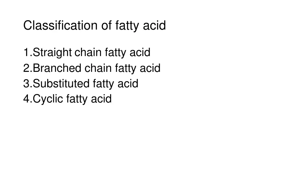 classification of fatty acid