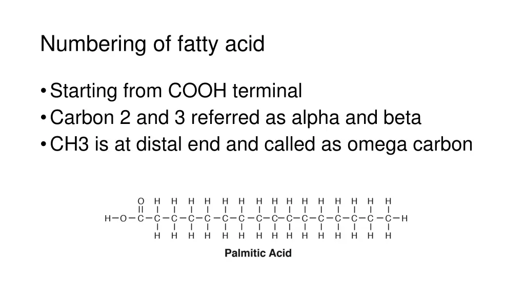 numbering of fatty acid