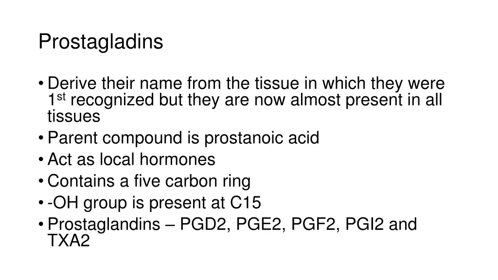 prostagladins