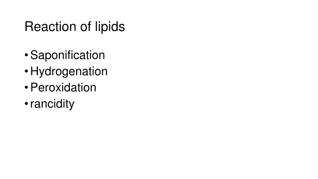 reaction of lipids