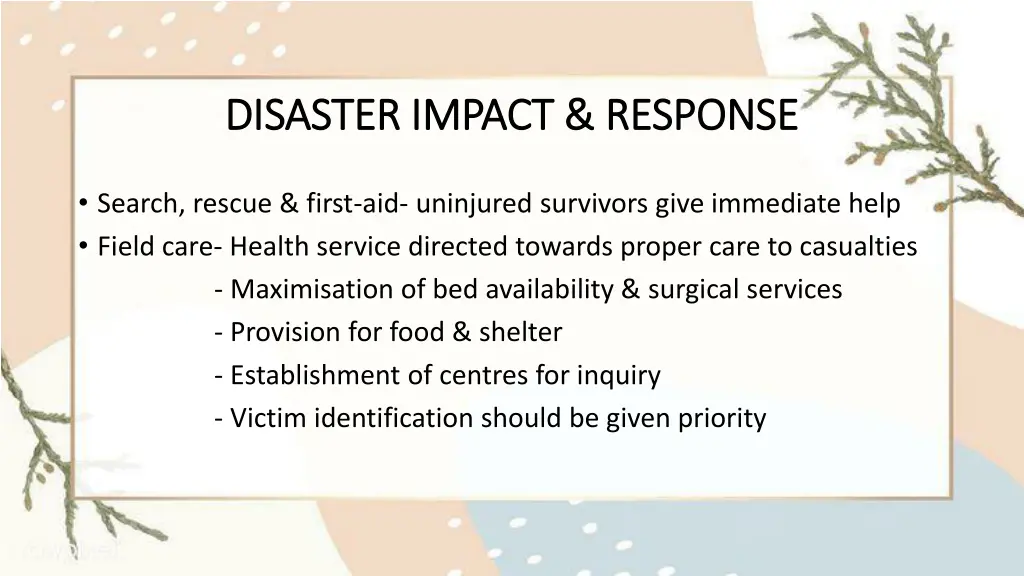 disaster impact response disaster impact response