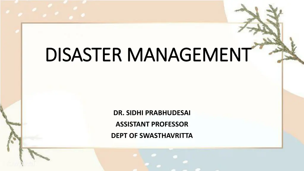 disaster management disaster management