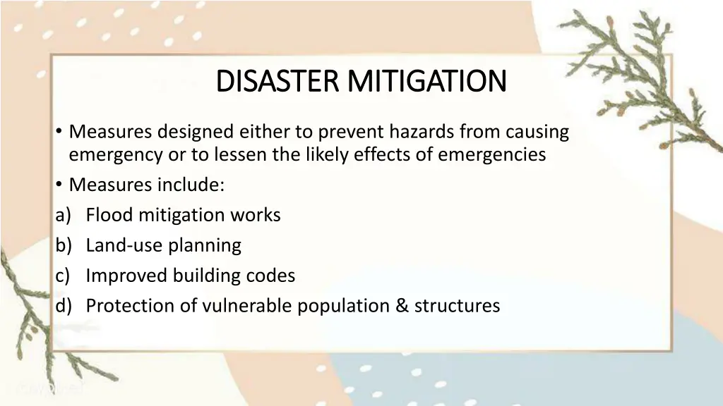 disaster mitigation disaster mitigation
