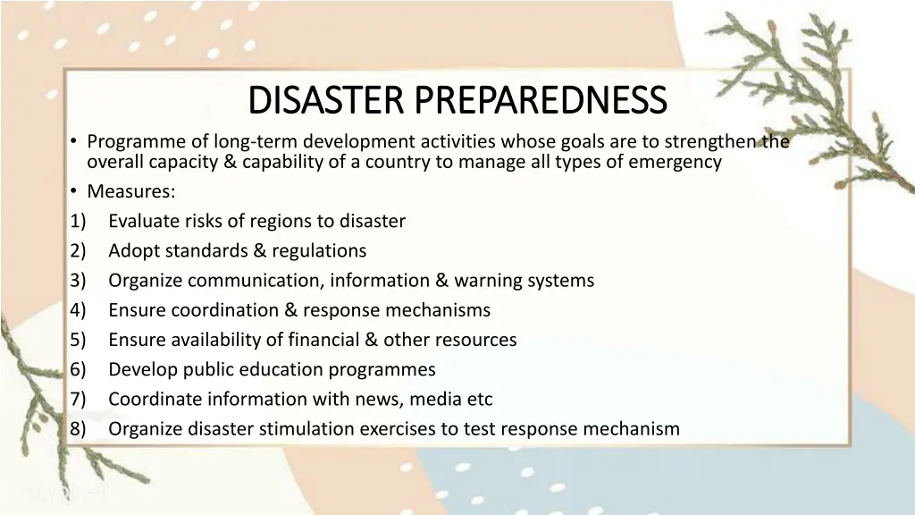 disaster preparedness disaster preparedness