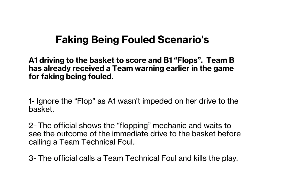 faking being fouled scenario s