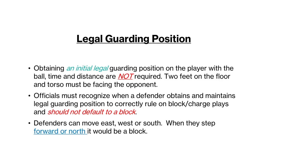 legal guarding position