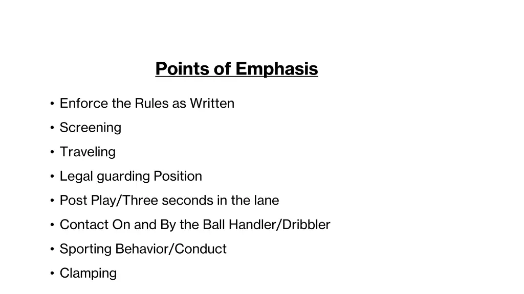 points of emphasis