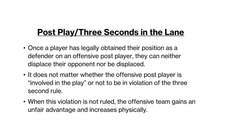 post play three seconds in the lane