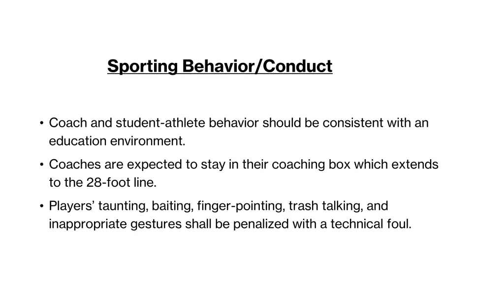 sporting behavior conduct