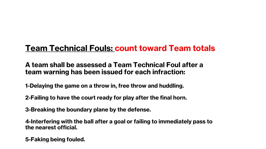 team technical fouls count toward team totals