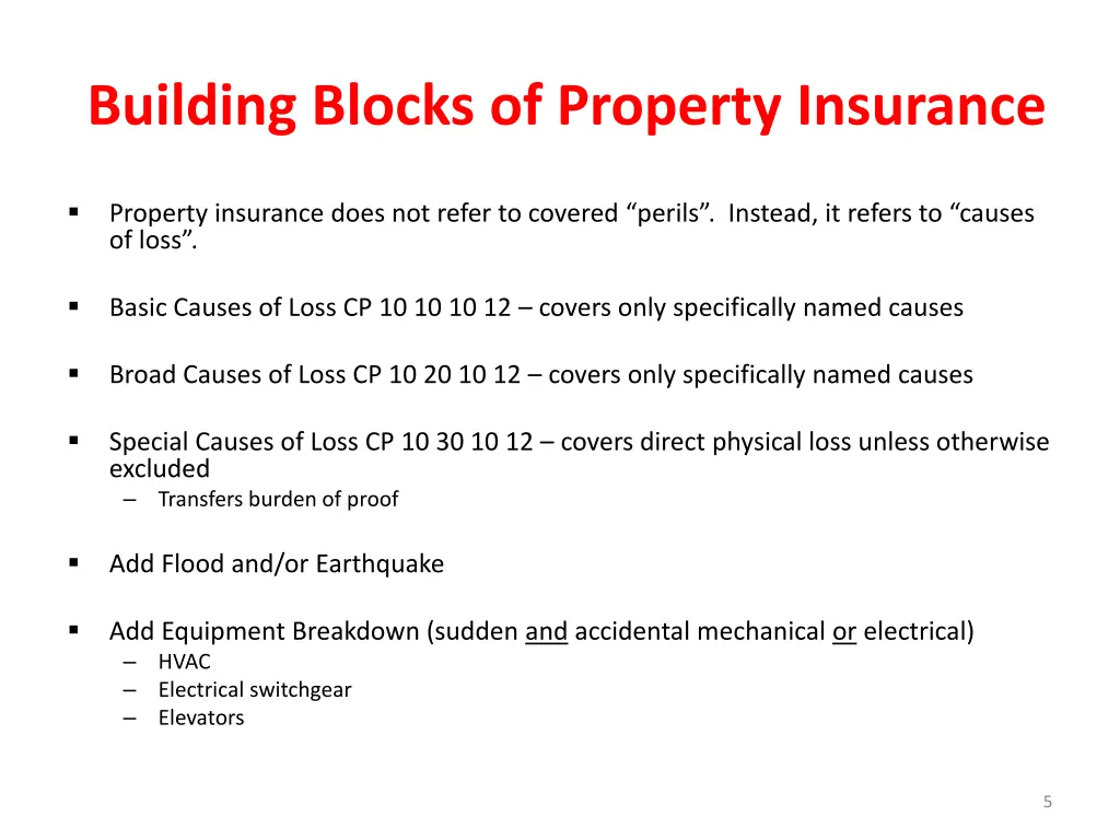 building blocks of property insurance 1