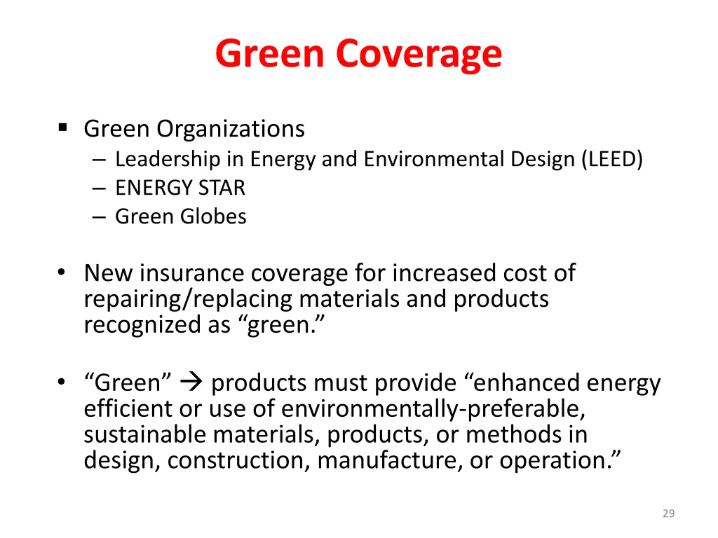 green coverage
