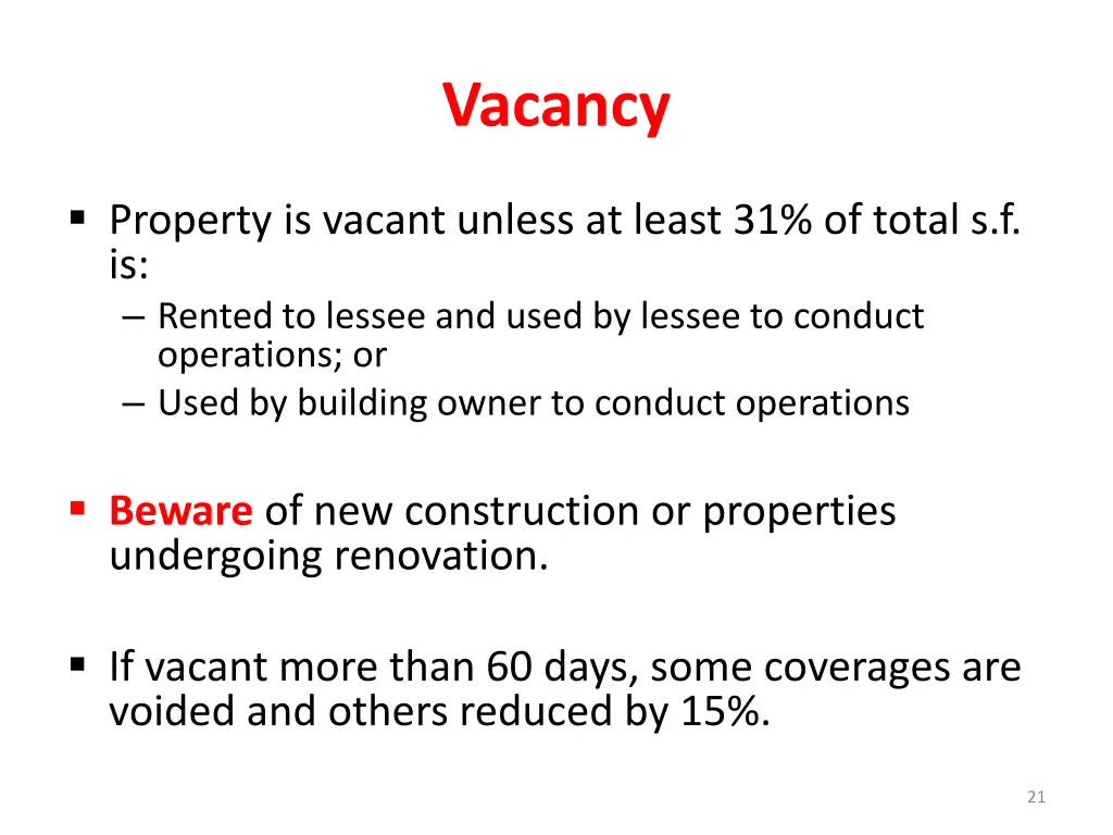 vacancy