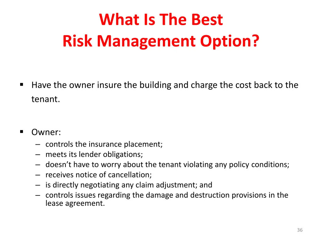 what is the best risk management option