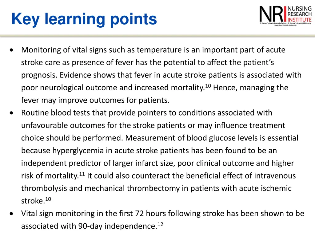 key learning points
