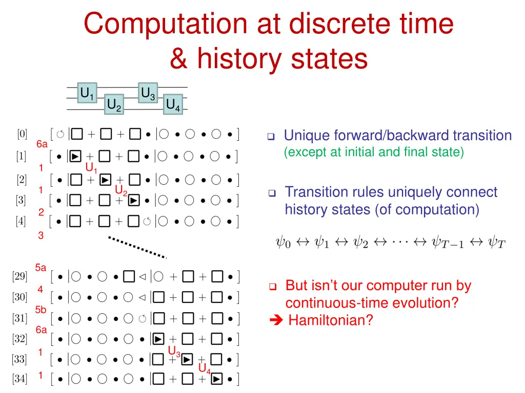 computation at discrete time history states