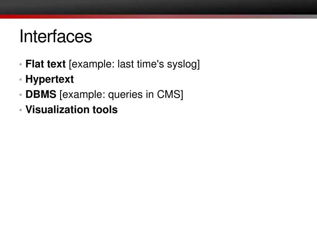 interfaces