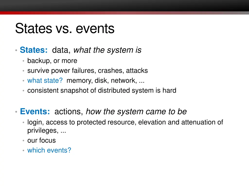 states vs events