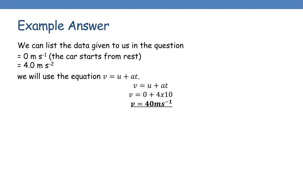 example answer