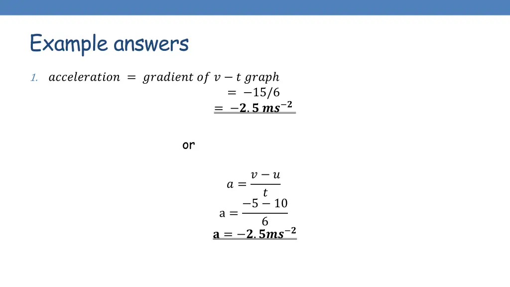 example answers