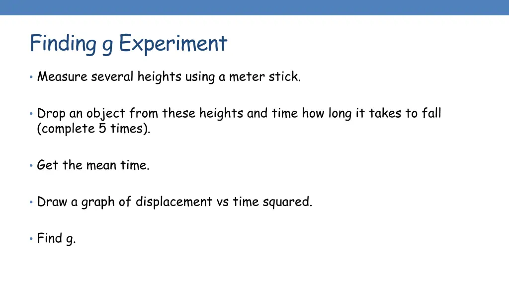 finding g experiment