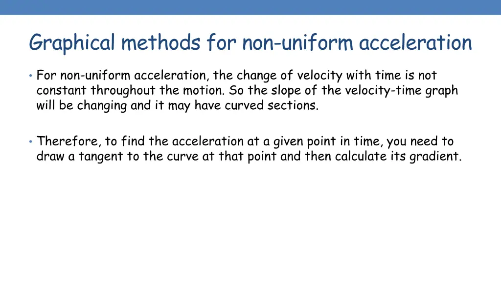 graphical methods for non uniform acceleration