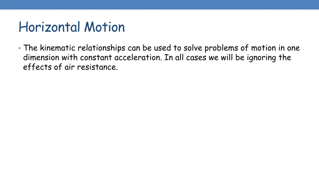 horizontal motion