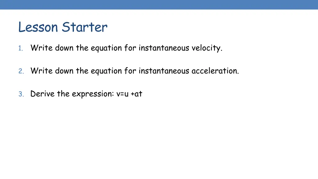 lesson starter