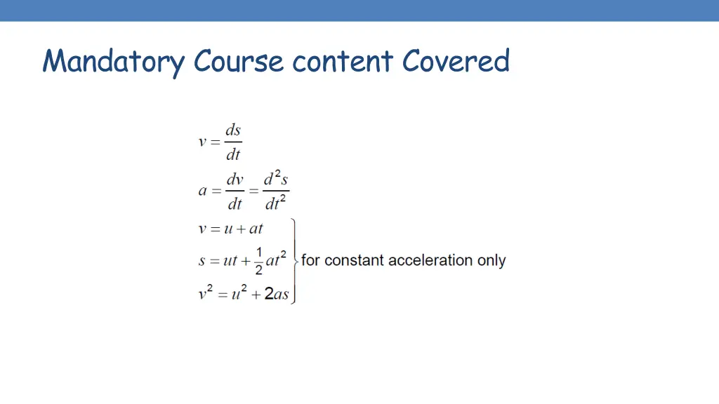 mandatory course content covered 1