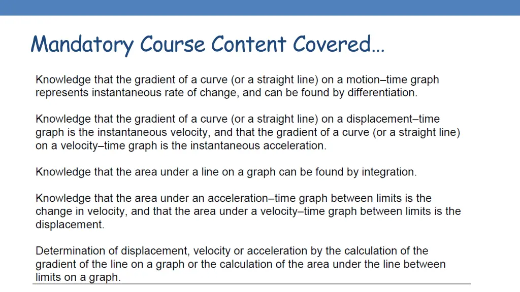 mandatory course content covered 2