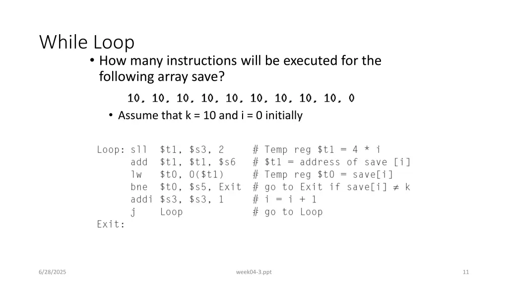 while loop