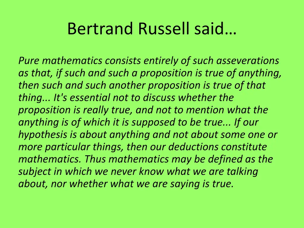 bertrand russell said