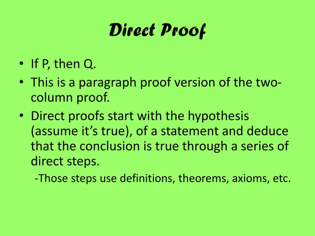 direct proof