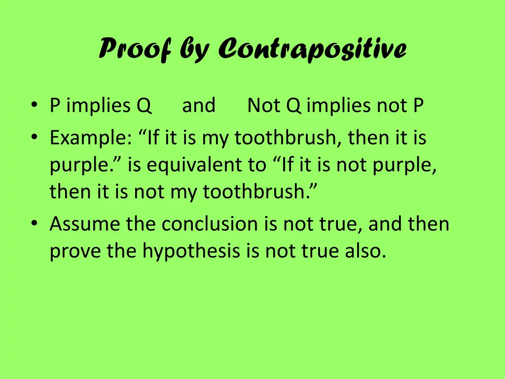 proof by contrapositive