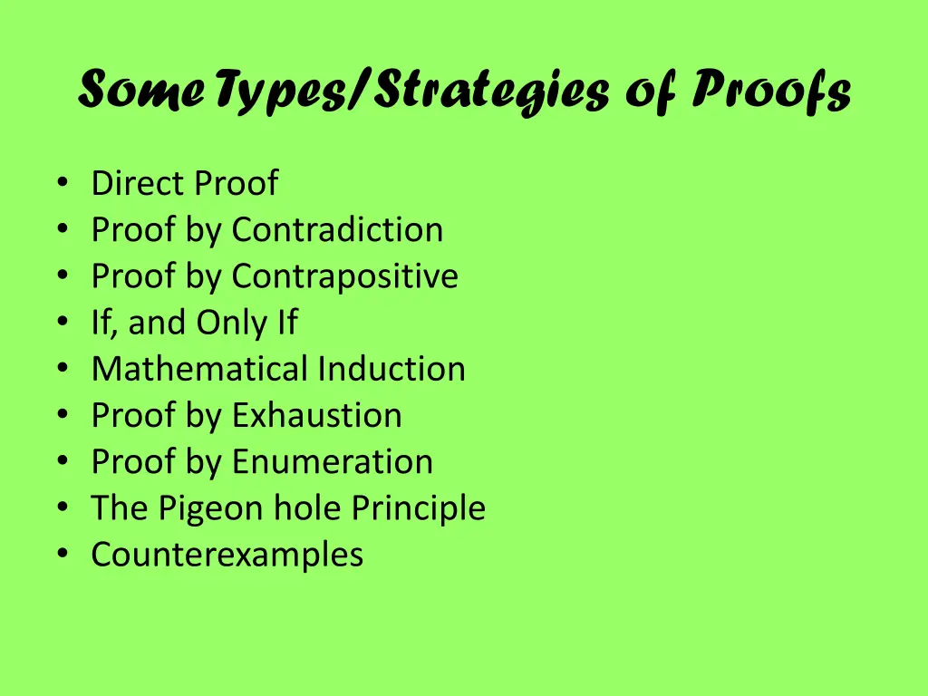 some types strategies of proofs