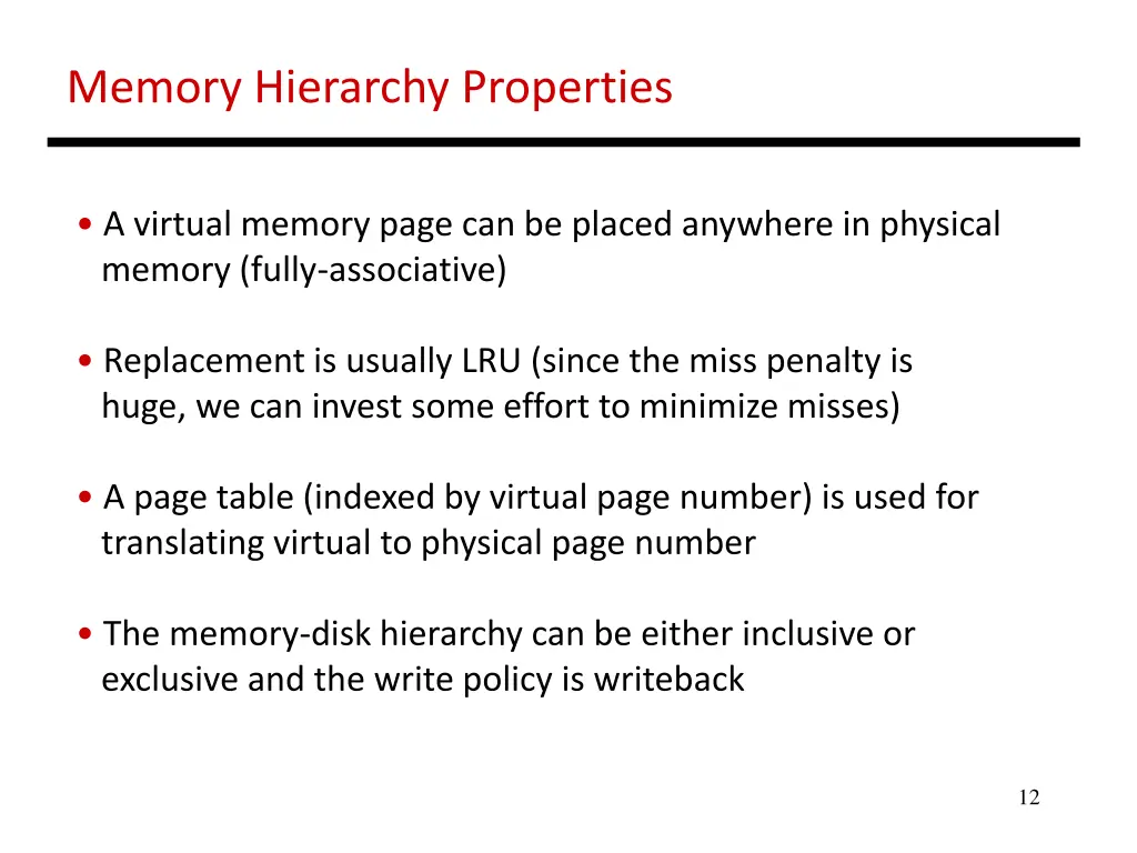 memory hierarchy properties