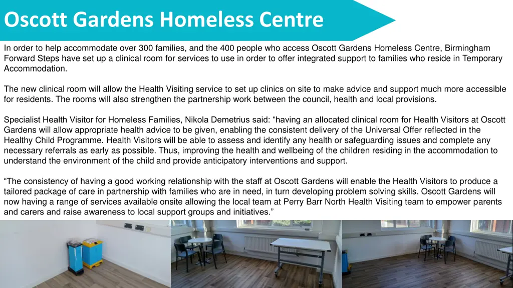 oscott gardens homeless centre