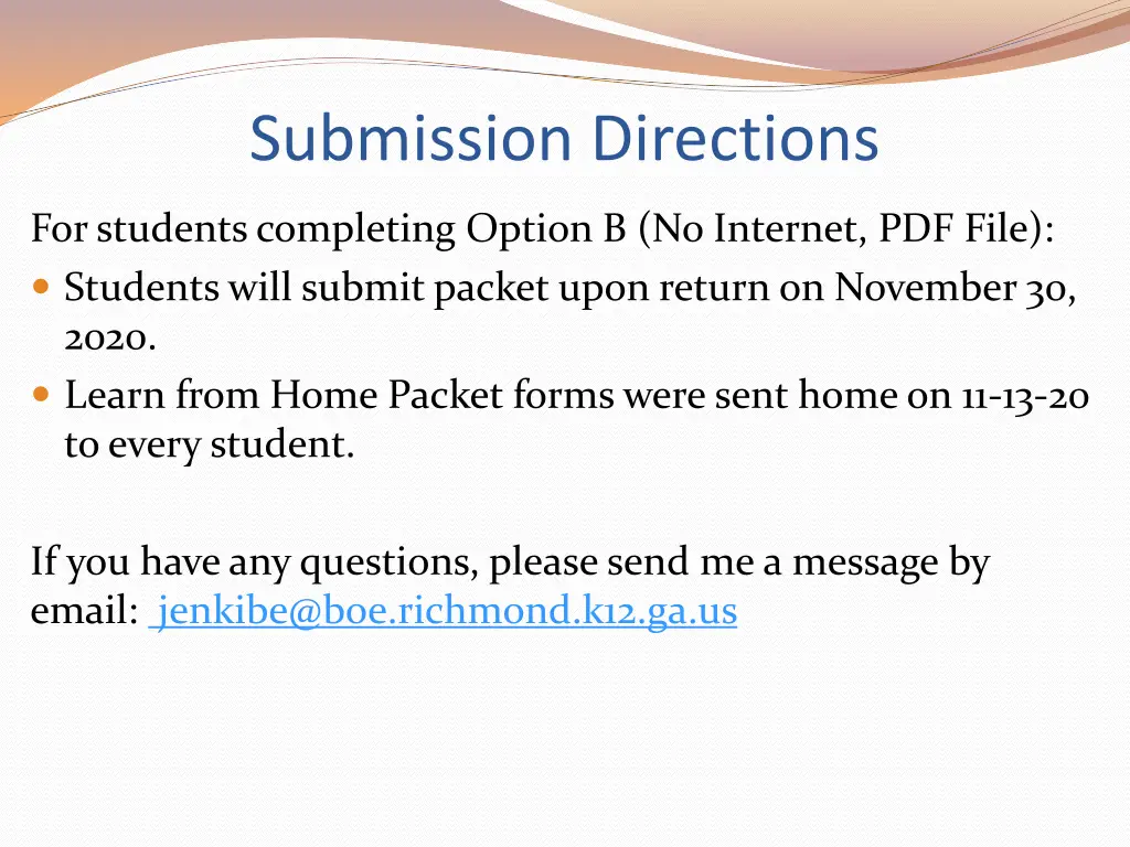 submission directions