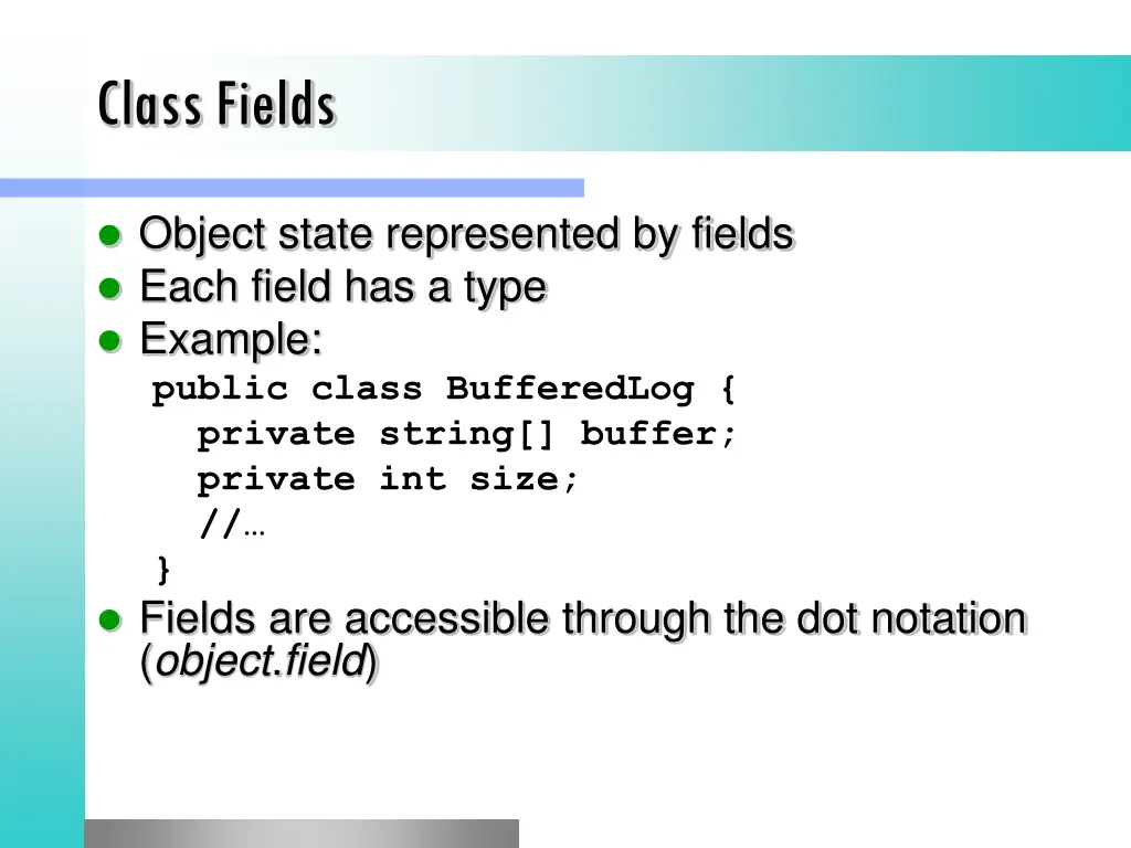 class fields