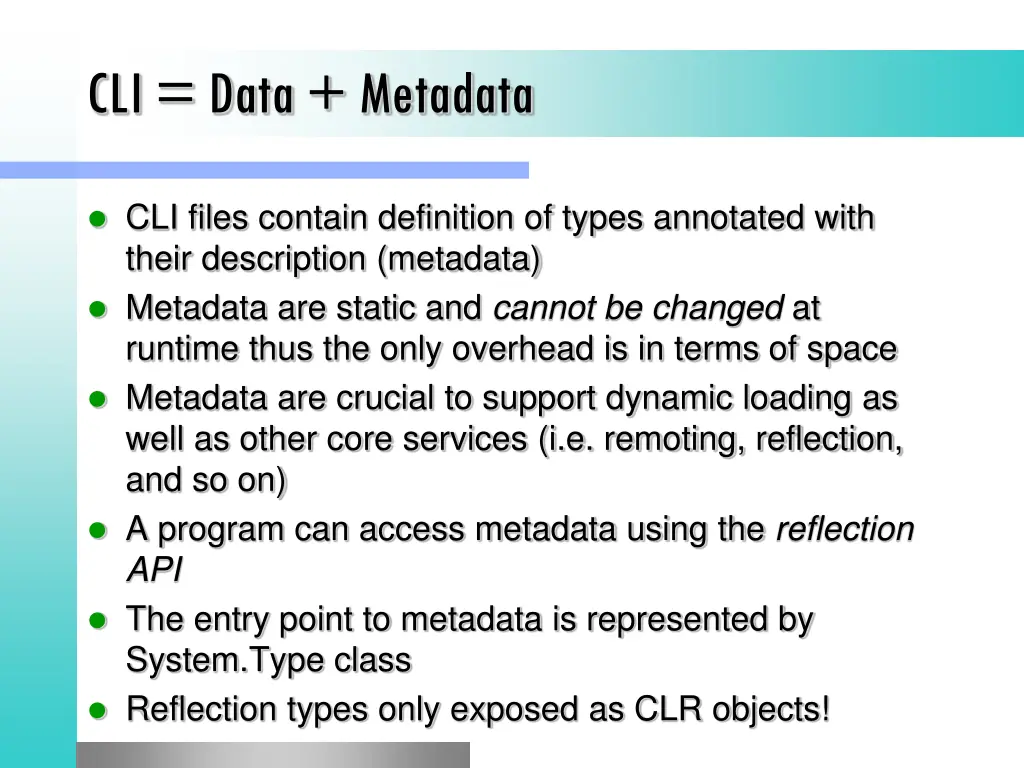 cli data metadata