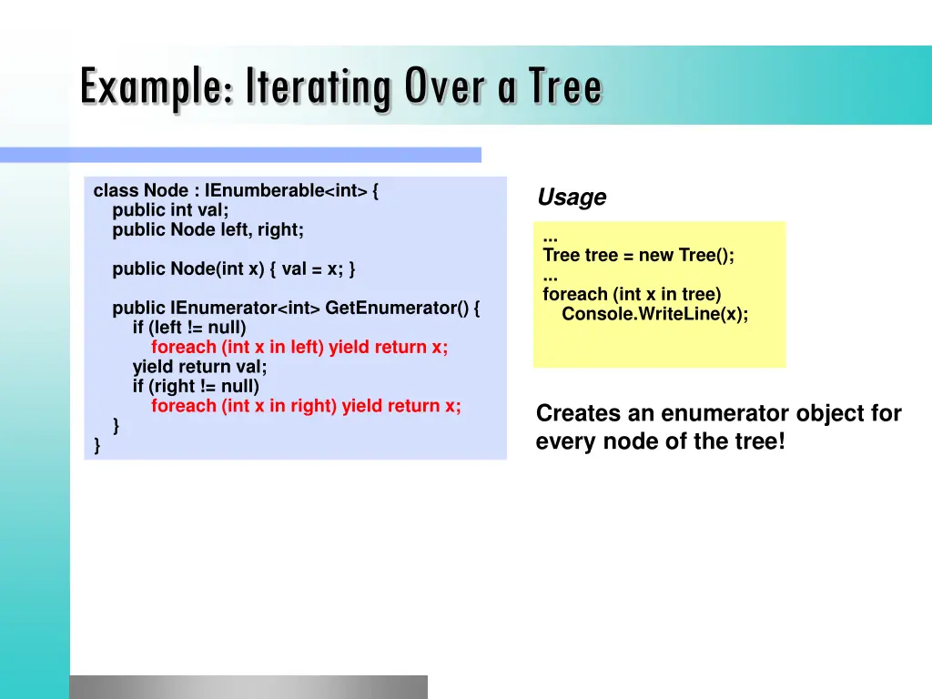 example iterating over a tree