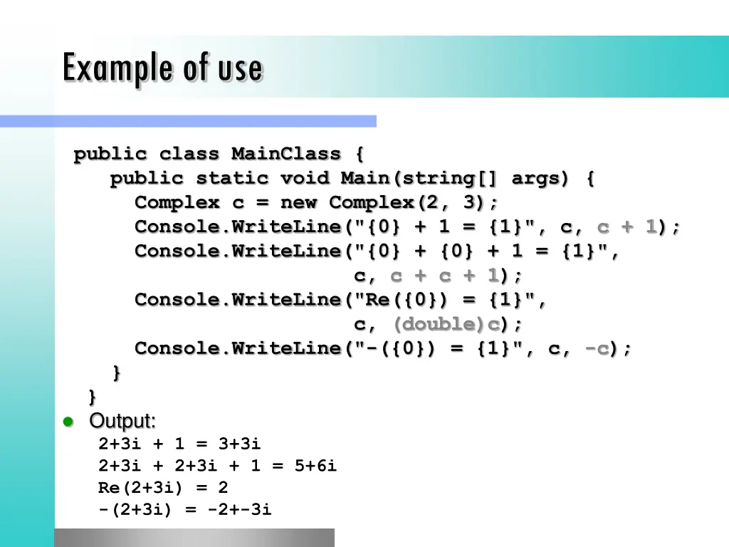 example of use