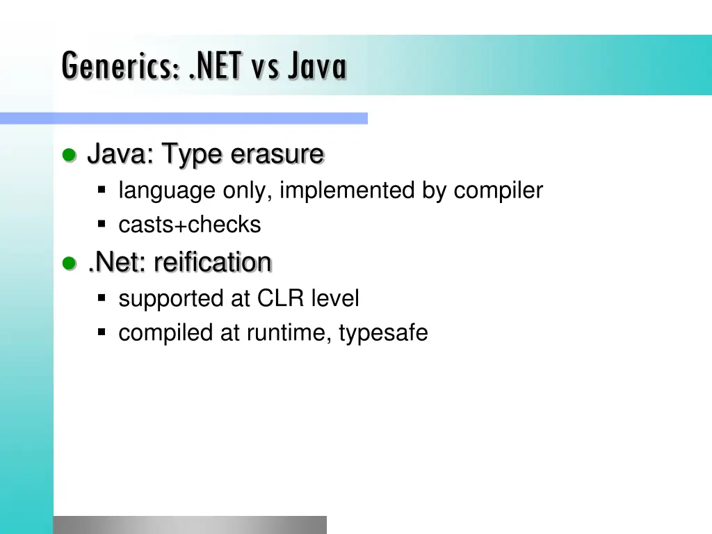 generics net vs java