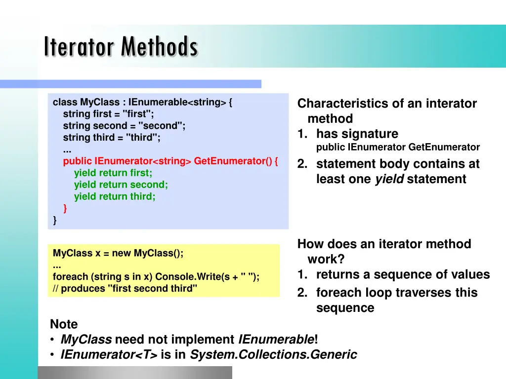 iterator methods