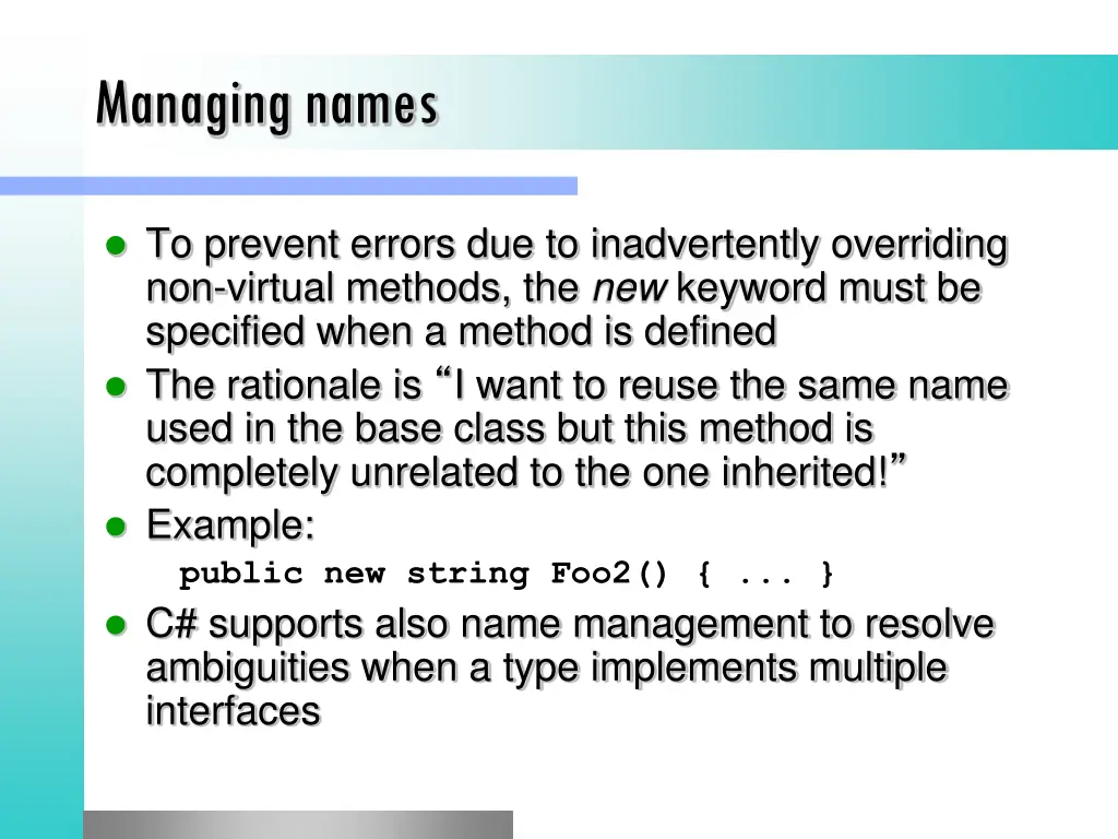 managing names